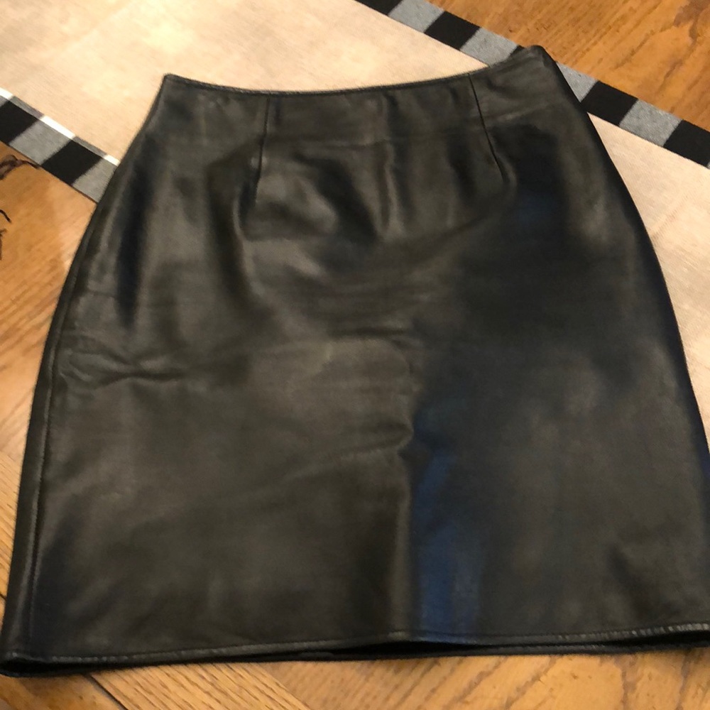 Genuine Black Leather skirt